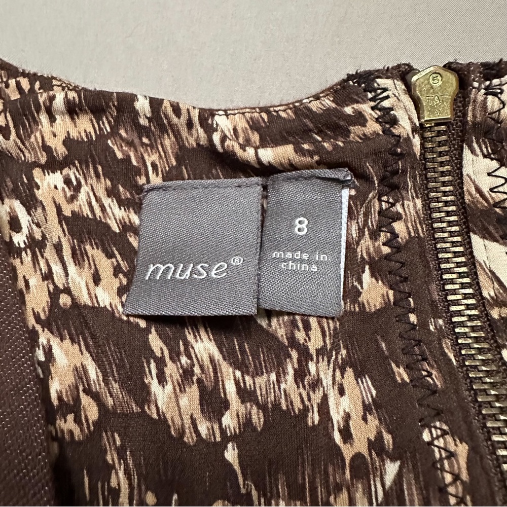 MUSE soft stretchy brown sheath dress, 6. - Picture 5 of 8